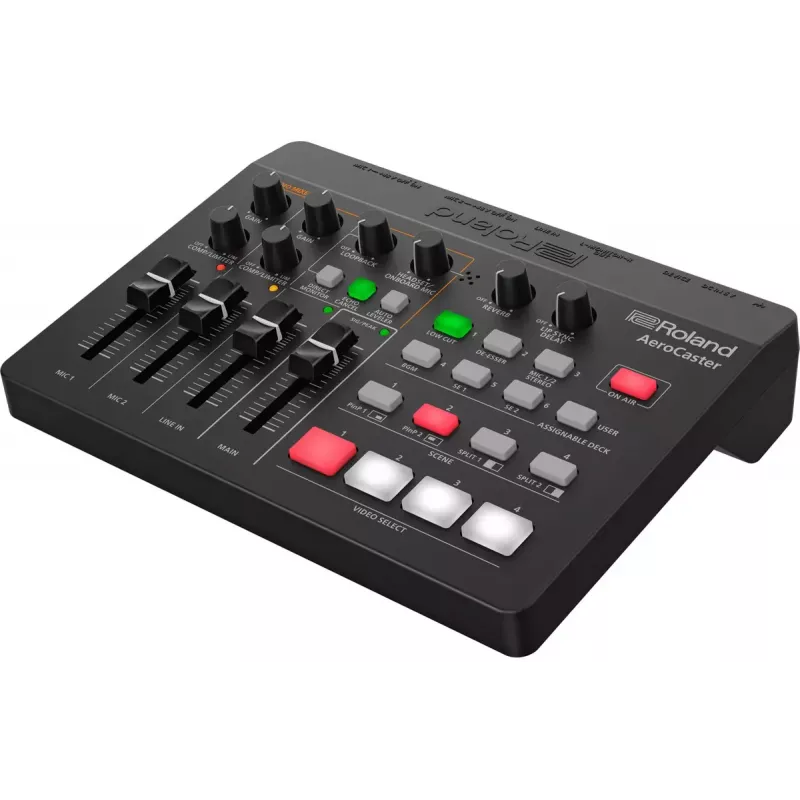 Audio interfeiss Roland AeroCaster Melns 24 biti 48 kHz Fantoma barošana 48 V