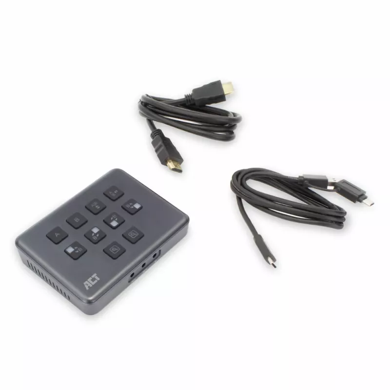 ACT Dual HDMI input USB-C Video Switcher 60Hz pelēka