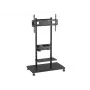 Mobilais TV ratiņš EQUIP 50–90 collas ar dēļu plauktu, VESA 200x200–600x400, 60 kg, melns