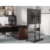 Mobilais TV ratiņš EQUIP 50–90 collas ar dēļu plauktu, VESA 200x200–600x400, 60 kg, melns