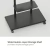 Mobilais TV ratiņš EQUIP 50–90 collas ar dēļu plauktu, VESA 200x200–600x400, 60 kg, melns
