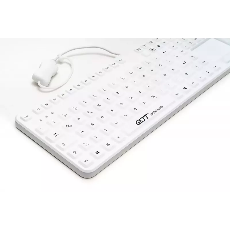 Klaviatūra GETT Cleantype Prime Touch+ USB Swiss balta