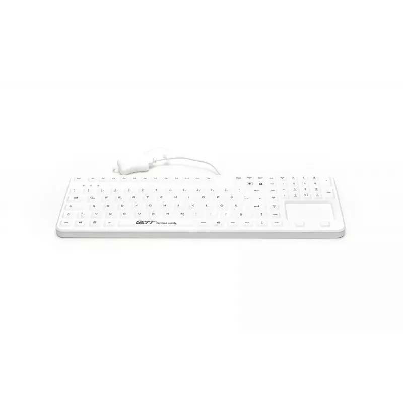 Klaviatūra GETT Cleantype Prime Touch+ USB Swiss balta