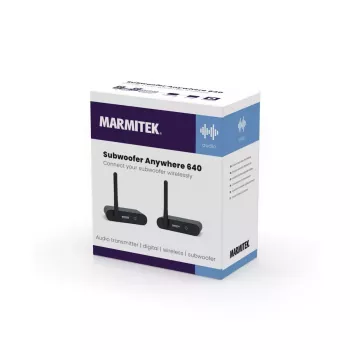 Marmitek Subwoofer Anywhere 640 - Bezvadu audio raidītājs un uztvērējs zemfrekvences skaļrunim
