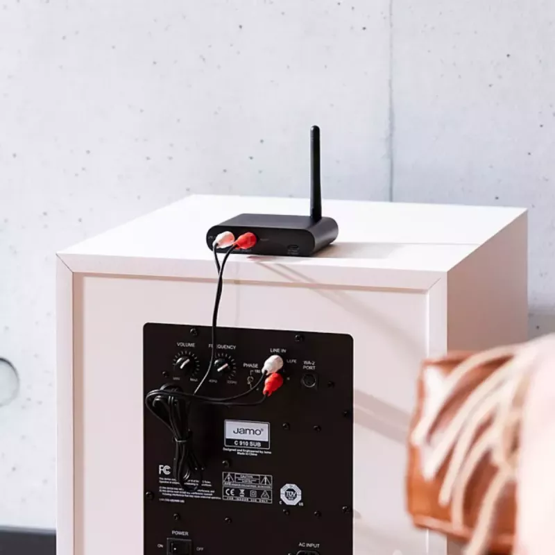 Marmitek Subwoofer Anywhere 640 - Bezvadu audio raidītājs un uztvērējs zemfrekvences skaļrunim