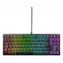 Mehāniskā spēļu tastatūra No name K4V2 RGB — Tenkeyless 80–87%, AZERTY franču, USB, RGB fona apgaismojums, 68 taustiņi, 2 m kabelis, melna