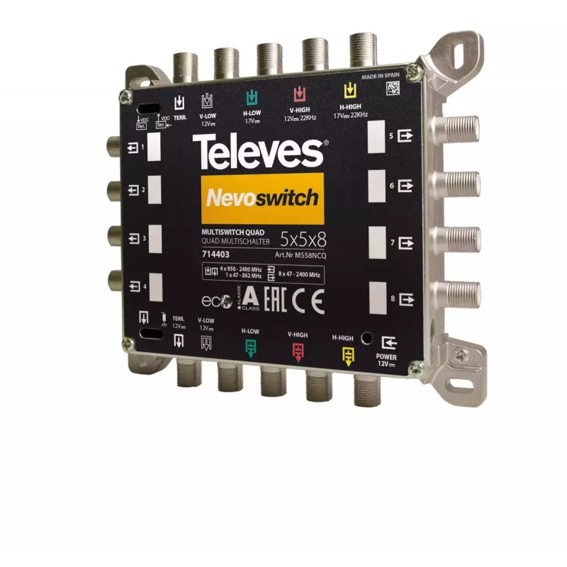 Satelīta multisvičs Televes 714403 5 ieejas 13 izejas