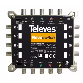 Satelīta multisvičs Televes 714403 5 ieejas 13 izejas