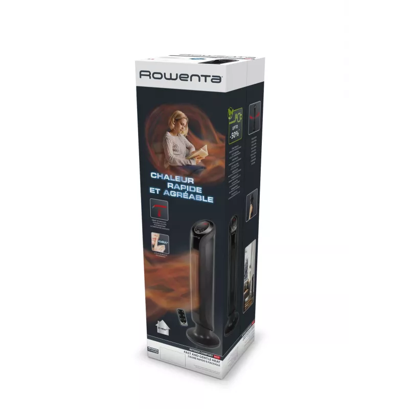 Rowenta Intense Comfort Hot SO9420 Iekštelpu melns 2400 W ventilatora tipa elektriskais sildītājs