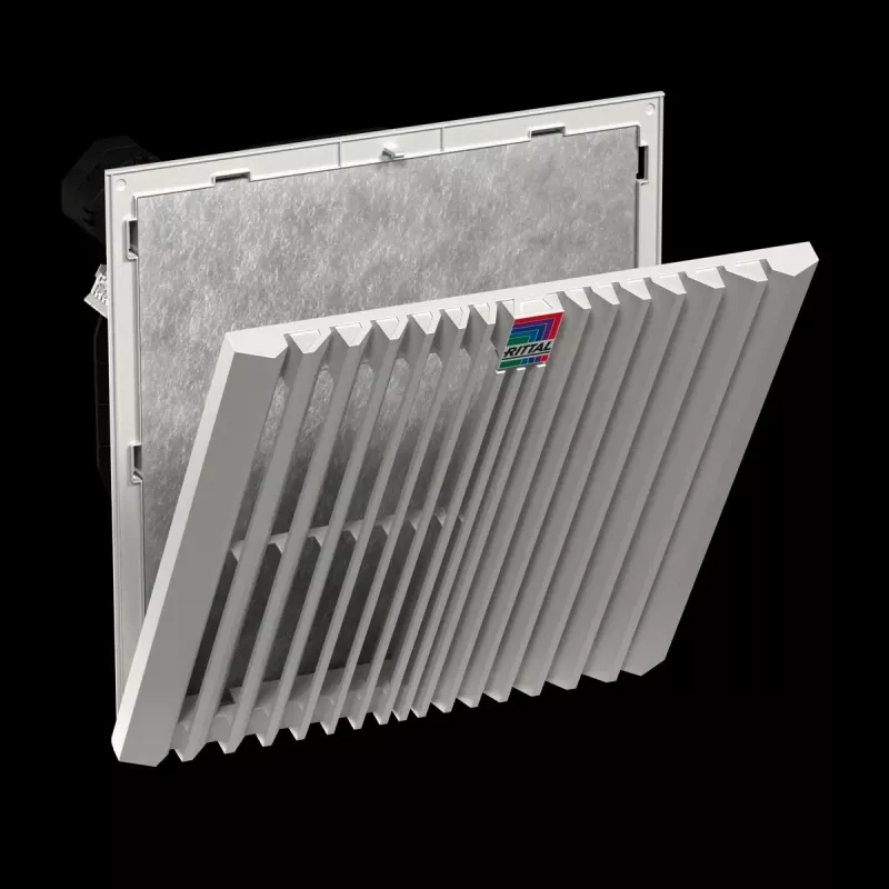 Rack accessory Rittal 3244.740 — plastmasas korpuss, gaisa plūsma 910 m³/h, balts