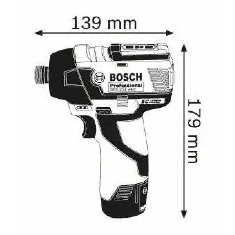 Trieciena atslēga Bosch GDR 12V-110 Professional 1/4 collas 110 N⋅m 10.8 V
