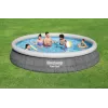 Karkasa baseins Bestway Fast Set apaļš piepūšamais baseina komplekts 4,57 m x 84 cm ietilpība 9677 L