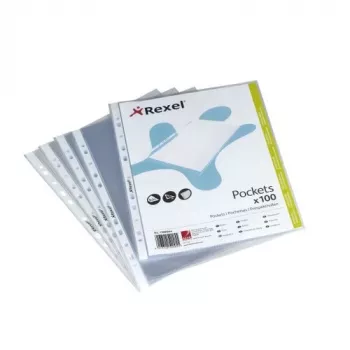Rexel Premium A5 augšpusē atveramas kabatas, caurspīdīgas (100), Caurspīdīgs, 175 mm, 225 mm, 25 mm