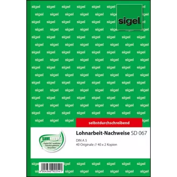 Biznesa veidlapa Sigel SD067 zaļa A5 120 lapas