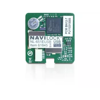 USB GPS uztvērēja modulis Navilock NL-651EUSB — 50 kanāli, USB saskarne, jutība -160 dBmW, 30×30×7,9 mm