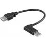 Wentronic Goobay USB 2.0 Hi-Speed pagarinājuma kabelis, Type A ligzda uz spraudni 90°, 0,15 m, melns