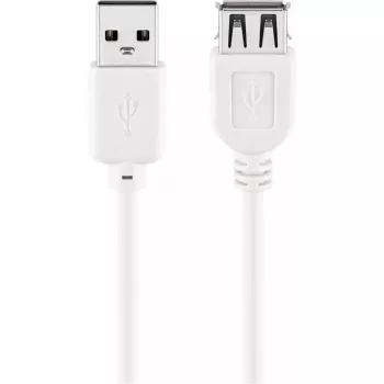USB 2.0 Hi-Speed pagarinātāja kabelis Goobay 96198 1.8 m Balts