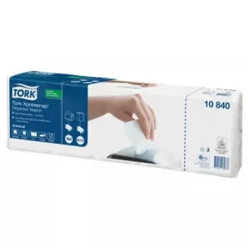 Salvete Tork 10840 balta – Tork vienreizējās lietošanas papīra salvetes, vienkārtas, standarta locījums