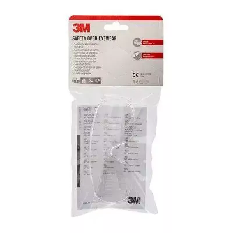 3M VISCC1 apmeklētāju aizsargbrilles virs brillēm, caurspīdīgas