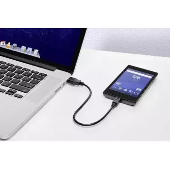 USB kabelis Renkforce RF-4463073 0,15 m USB A Micro-USB B Melns