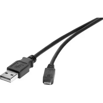 USB kabelis Renkforce RF-4463073 0,15 m USB A Micro-USB B Melns