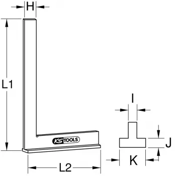 KS Tools 300.0271 kvadrāts, svars 260 g