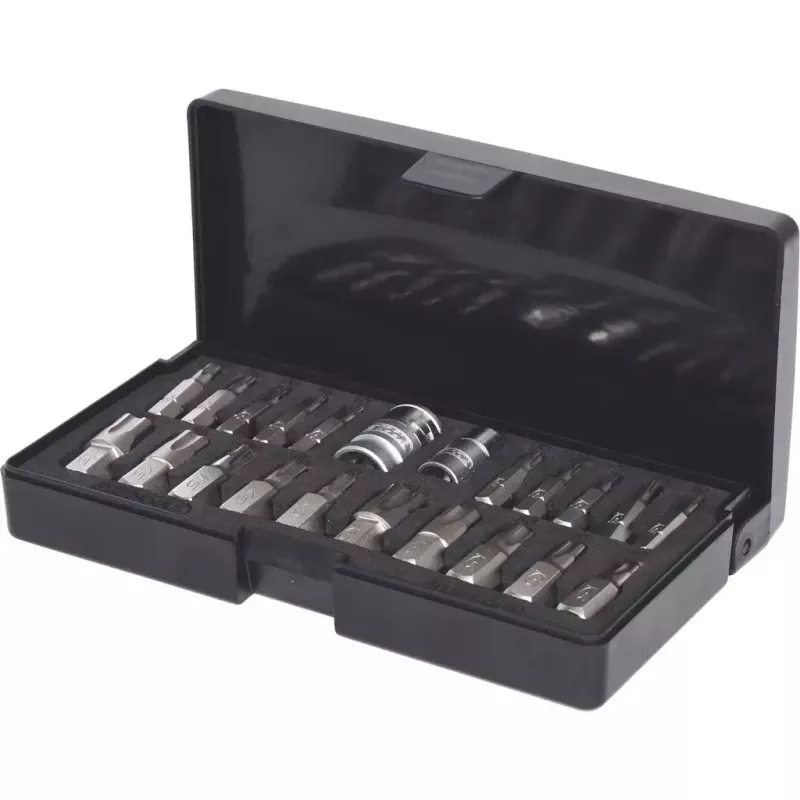 Ligzdu komplekts KS Tools 911.3120 — 22 tērauda ligzdas, 432 g