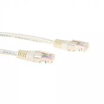 ACT 10 metru U/UTP CAT5E komutācijas kabelis ar RJ45 savienotājiem, ziloņkaula krāsā