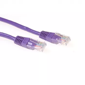ACT violeta 0,5 metru U/UTP CAT5E komutācijas kabelis ar RJ45 savienotājiem
