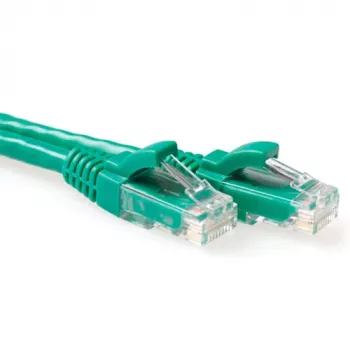 ACT zaļa 1,5 metru U/UTP CAT6 ielāpu vads ar aizsargātiem RJ45 savienotājiem