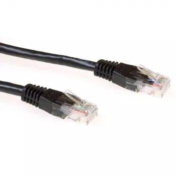 ACT melns 0,25 metru U/UTP CAT6 komutācijas vads ar RJ45 savienotājiem