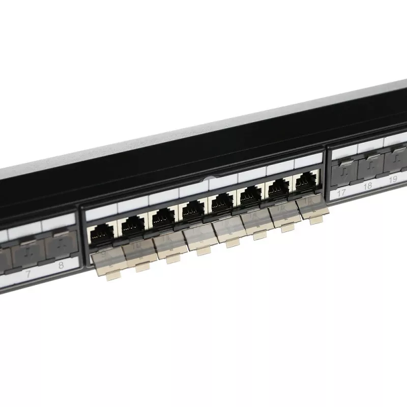 ACT ielāpu panelis 24-portu ekranēts CAT6A ar pārsegu CAT6A