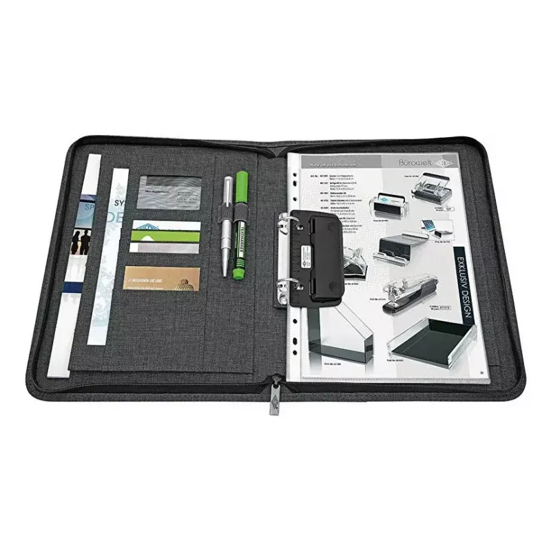 Personāla organizators WEDO 58 352412 A4 poliestera pelēks, 2 gredzenu mape