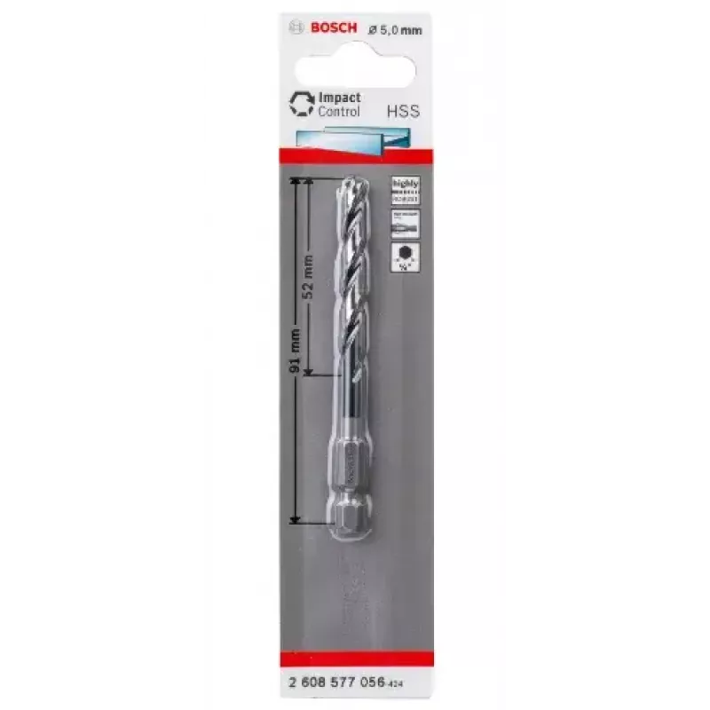 Bosch 2608577056 metāla spirālurbis 5 mm, 91 mm kopējais garums