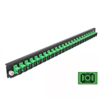 Splice Box Front Panel DeLOCK 19 inch 24 port SC Simplex zaļa