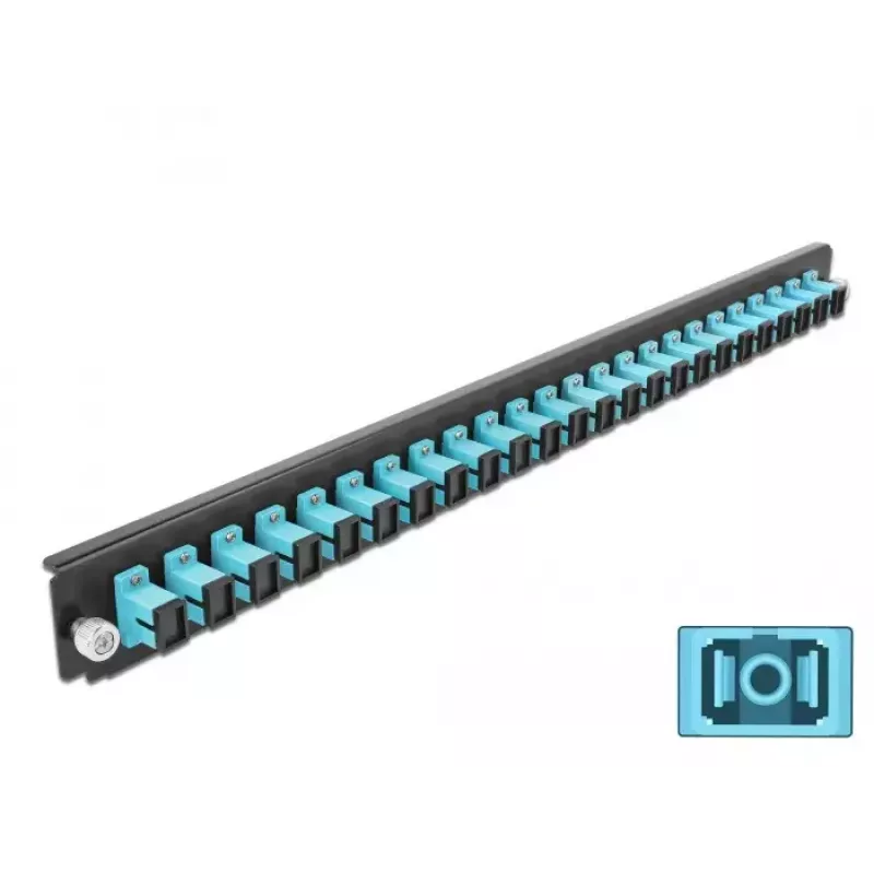 Splice Box priekšējais panelis DeLOCK 19 collu 24 portu SC Simplex aqua