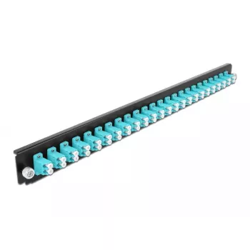 Splice Box priekšējais panelis DeLOCK 19 collu 24 portu LC Duplex akvamarīna krāsā