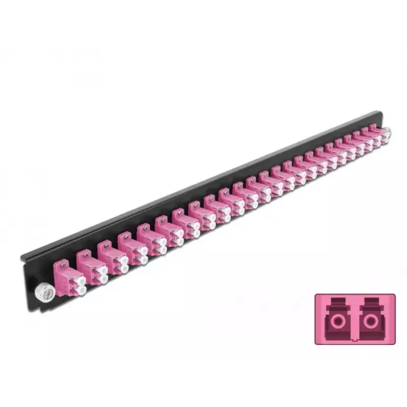 Splice Box Front Panel DeLOCK 19 inch 24 port LC Duplex violet
