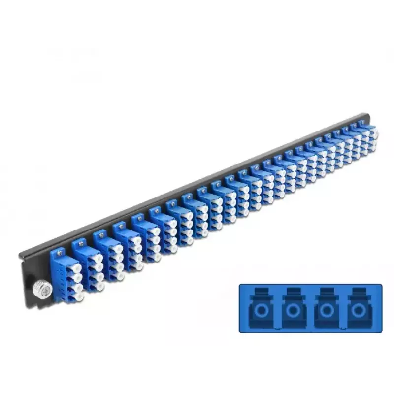 Splice Box priekšējais panelis DeLOCK 19 collu 24 portu LC Quad zils