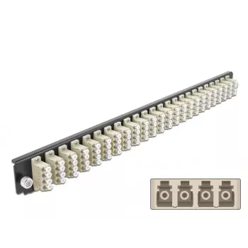 Splice Box Front Panel DeLOCK 19 inch 24 port LC Quad beige