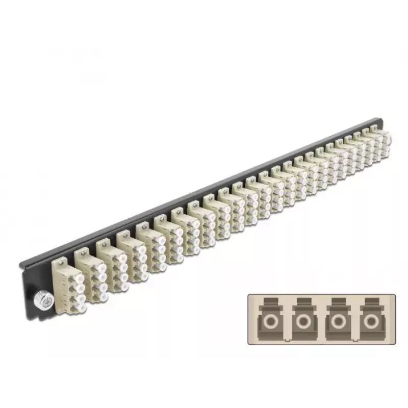 Splice Box Front Panel DeLOCK 19 inch 24 port LC Quad beige