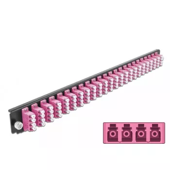 Splice Box Front Panel DeLOCK 19 inch 24 port LC Quad violet