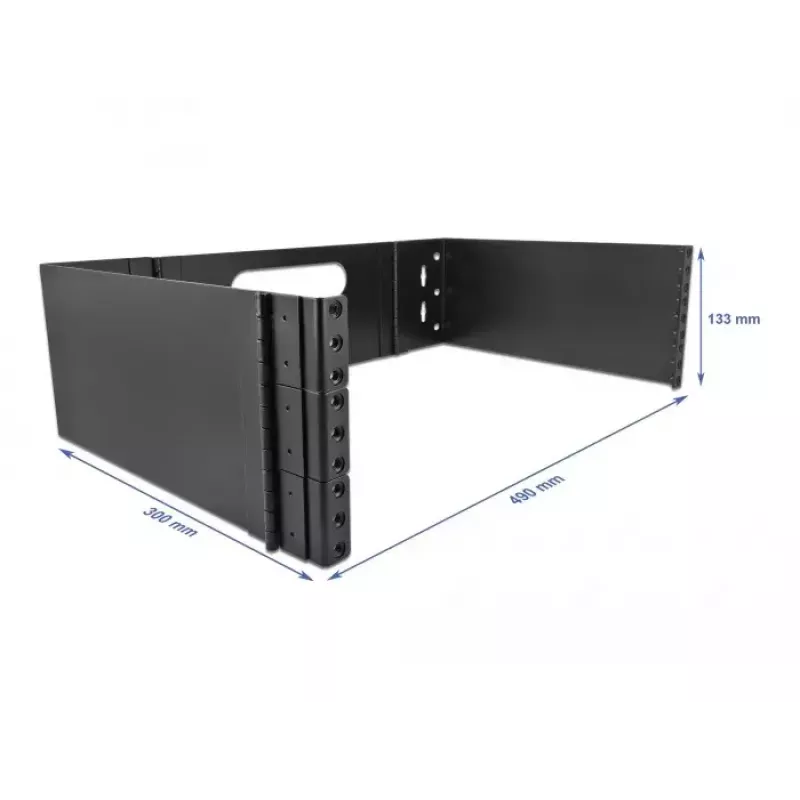 Plaukta pamatne DeLOCK 19 collu sienas stiprinājuma plaukts 3U salokāms melns