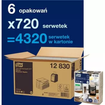 Papīra salvetes Tork 720 Xpressnap Fit 12830 baltas 1-kārtas