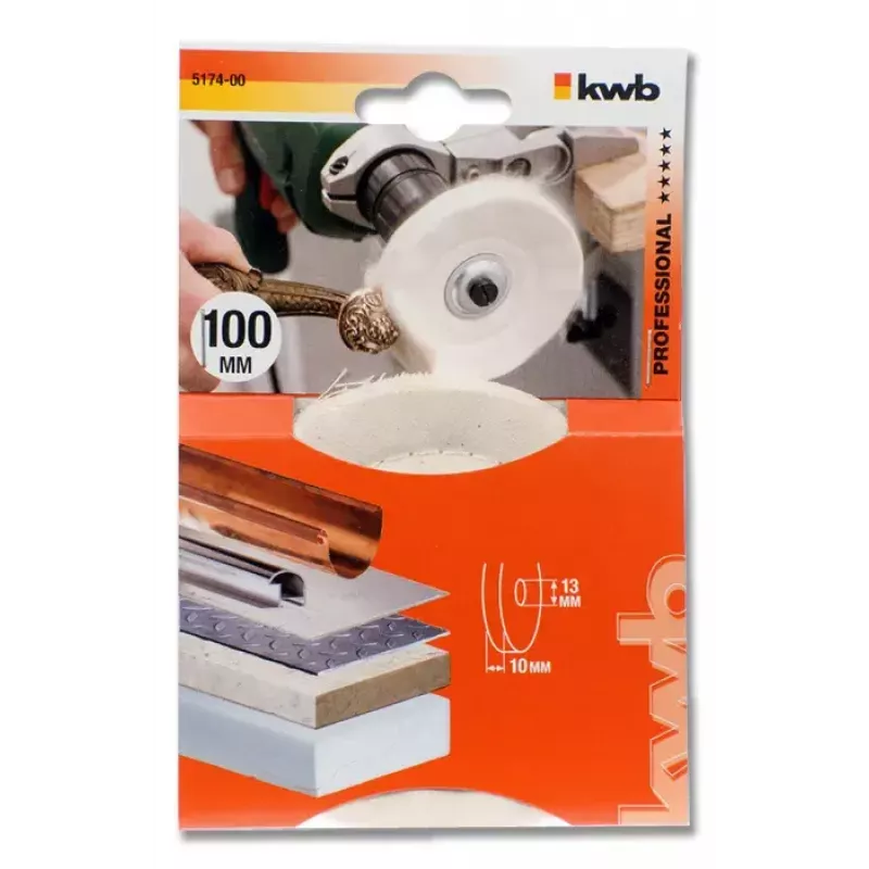 Pulēšanas ripa KWB 517400 10 cm darba diametrs 1,3 cm kāta diametrs