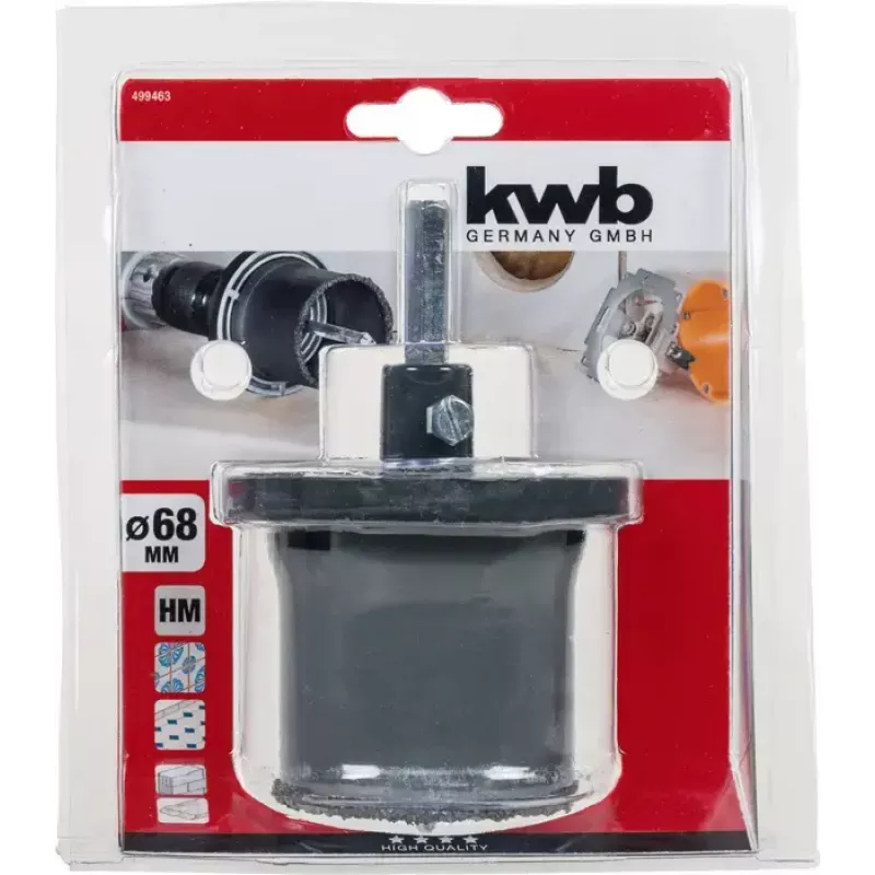 Hole Saw KWB 499463 Single 6.8 cm for Ceramic Concrete Plastic