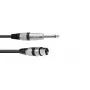 Audio kabelis XLR 3-pin sievišķais uz 6.35mm vīrišķais 0.9m Omnitronic 3022516L