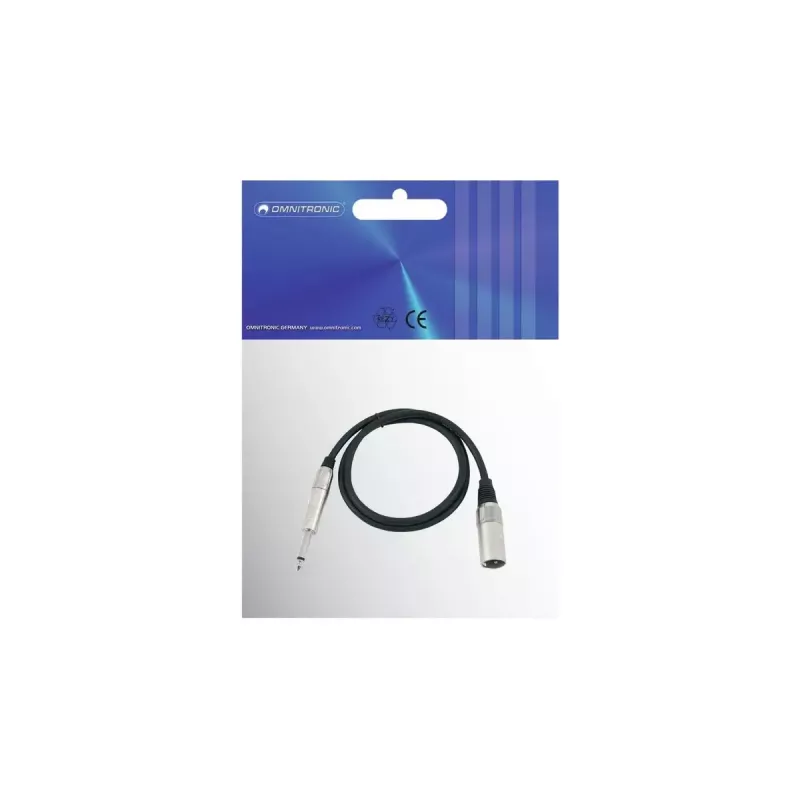 Audio kabelis Omnitronic 3022519A 0.9m XLR 6.35mm melns