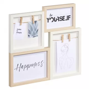 Multi picture frame Hama Kiruna Oak balta MDF