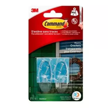3M 17091AWFGN mājas uzglabāšanas āķis Āra lietošanas āķis Caurspīdīgs 1 gab.